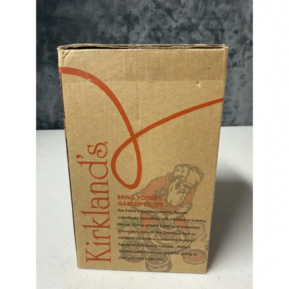 Kirkland's Snowman & Poinsettia Tea Light Holder Christmas Ceramic Lantern Shape